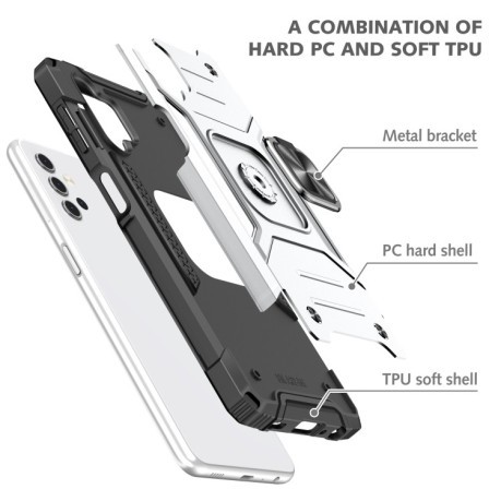 Противоударный чехол Magnetic Armor with Holder для Samsung Galaxy A32 5G- серебристый