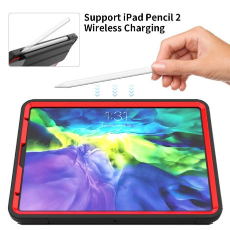 Чехол-книжка Smart Acrylic + TPU для iPad Air 4 2020//Pro 11 2020/2018 - черно-красный
