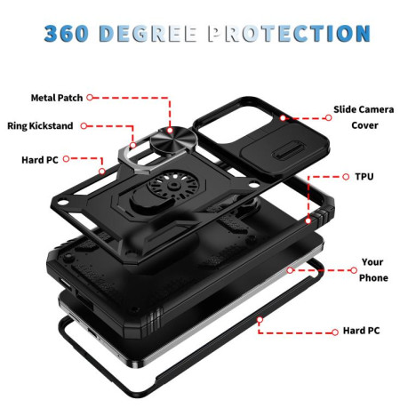 Протиударний чохол Sliding Camshield для Samsung Galaxy S25 Edge 5G - чорний