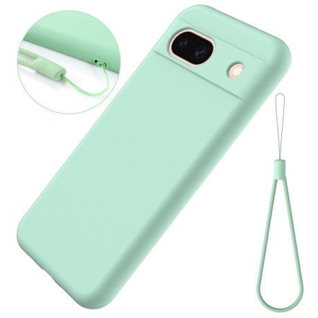 Силиконовый чехол Solid Color Liquid Silicone на Google Pixel 8a - зеленый