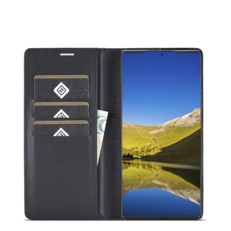 Чохол-книжка LC.IMEEKE Carbon Fiber Samsung Galaxy S22 Ultra 5G - Horizontal Black