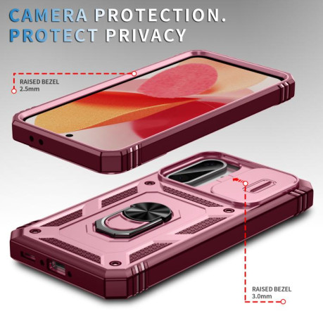 Протиударний чохол Sliding Camshield для Samsung Galaxy A56 5G - Pink+Rose Red