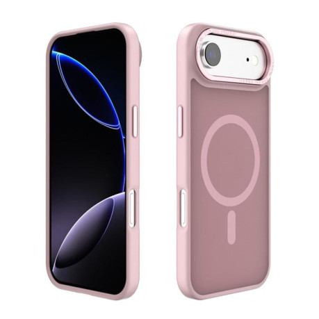 Противоударный чехол Kalebol Metal Lens Frame MagSafe Frosted PC для iPhone Air - розовый