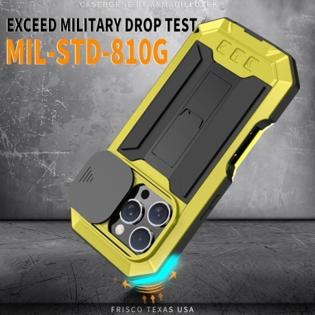 Противоударный чехол R-JUST Sliding для iPhone 16 Pro Max - желтый