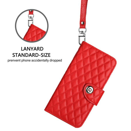 Чохол-книжка Rhombic Texture Flip Leather для OnePlus 13R/Ace 5/Ace 5 Pro - червоний
