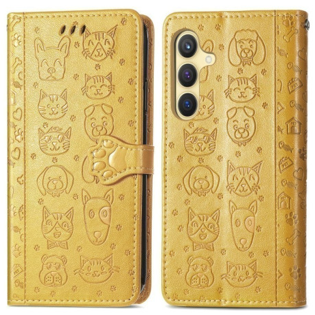 Чохол-книжка Cat and Dog для Samsung Galaxy S25 Ultra 5G - жовтий