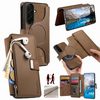 Чехол-книжка CaseNeo MagSafe RFID Anti-theft Zipper Wallet Retro Leather на Samsung Galaxy S26 5G — коричневый