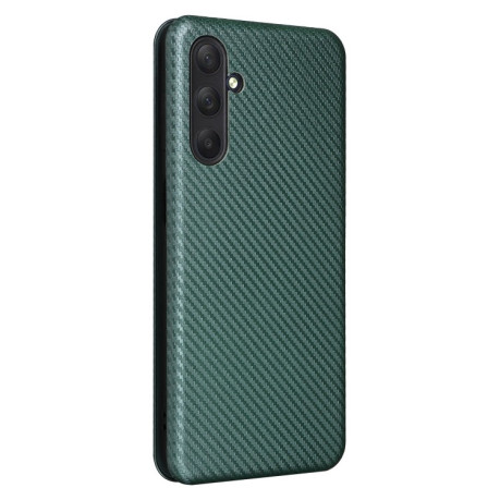 Чохол-книжка Carbon Fiber Texture на Samsung Galaxy M54 5G - зелений