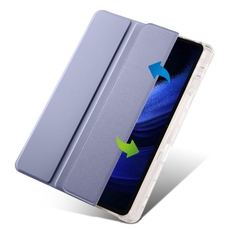 Чехол-книжка 3-fold Clear TPU Smart Leather для Xiaomi Pad 7 / 7 Pro - фиолетовый