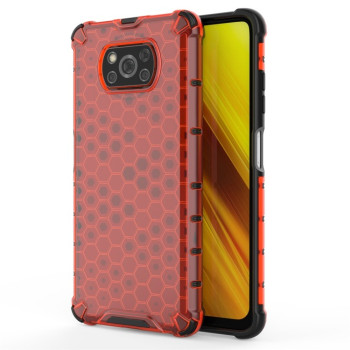 Противоударный чехол Honeycomb на Xiaomi Poco X3 / Poco X3 Pro - красный