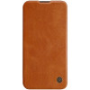 Кожаный чехол-книжка Nillkin Qin Series для iPhone 13 Pro Max - коричневый