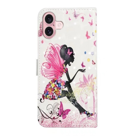 Чехол-книжка Oil Embossed Pattern для iPhone 16 Plus - разноцветные