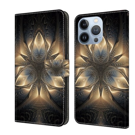 Чехол-книжка Crystal 3D Shockproof Protective Leather для iPhone 15 Pro Max - Luminous Building