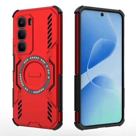 Противоударный чехол Butterfly Armor с MagSafe на Infinix Hot 60 Pro 4G Global - красный