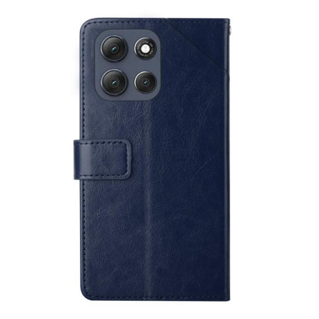 Чехол-книжка HT01 Y-shaped Pattern Flip Leather на Motorola Moto G86 5G - синий