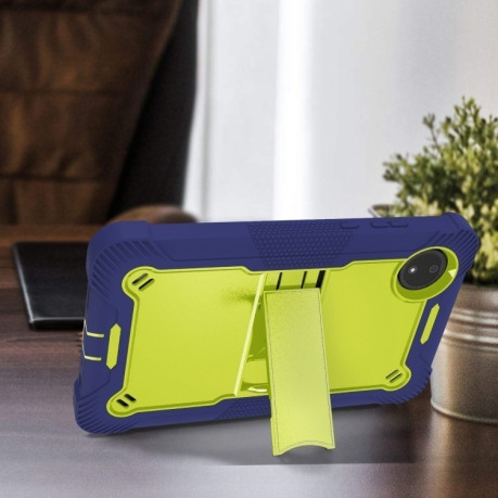 Чохол Silicone Hybrid PC Tablet Case with Holder &amp; Shoulder Strap для Xiaomi Redmi Pad SE 8.7 - Yellow Green + Navy Blue