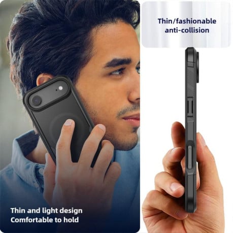 Противоударный чехол Kalebol 2 in 1 Matte с MagSafe на iPhone Air - черный