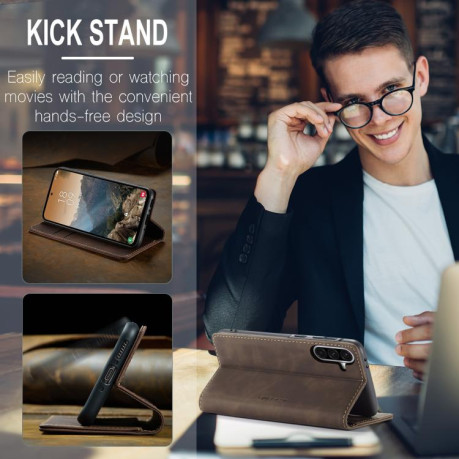 Чехол-книжка CaseMe-013 Multifunctional на Samsung Galaxy A56 - кофейный