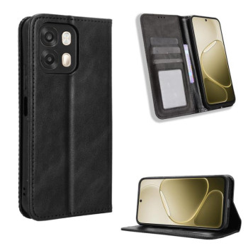 Чехол-книжка Magnetic Buckle Retro Crazy Horse Texture на OPPO A6s 5G / A6 5G Global — чёрный