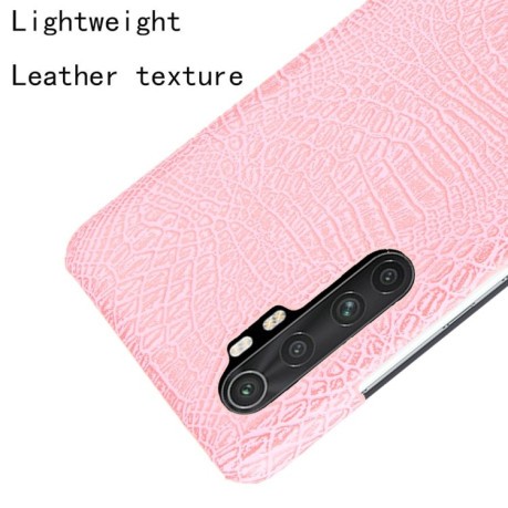 Ударопрочный чехол Crocodile Texture на Xiaomi Mi Note 10 Lite - розовый