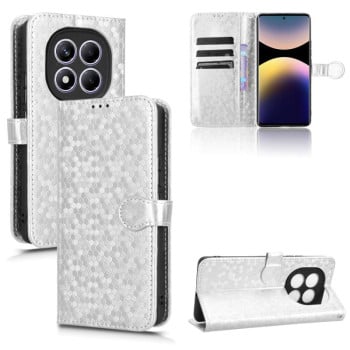 Чехол-книжка Honeycomb Dot для Xiaomi Redmi Note 14 Pro 4G - серебристый