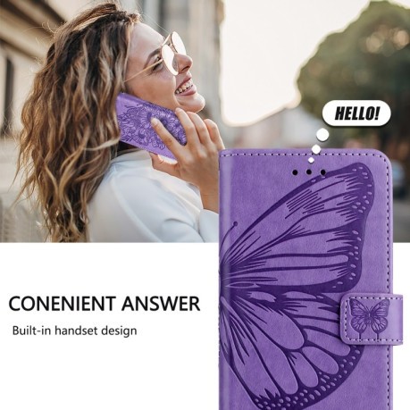Чохол-книжка Embossed Butterfly для Samsung Galaxy A16 5G - фіолетовий