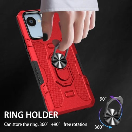 Протиударний чохол Ring Holder Armor Hybrid для Realme C30 4G - червоний
