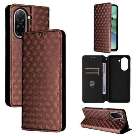 Чехол-книжка Cubic Grid Texture Flip Leather для Xiaomi Redmi A5 4G 173.3mm - коричневый