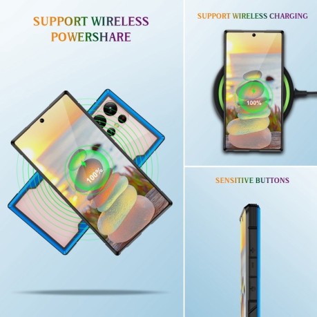 Противоударный чехол Defender Metal Clear для Samsung Galaxy S23+Plus 5G - синий