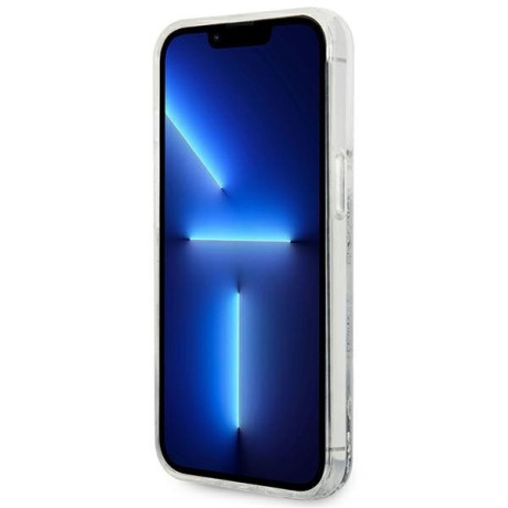 Оригінальний чохол Karl Lagerfeld Liquid Glitter Big KL для iPhone 14 Pro Max - silver