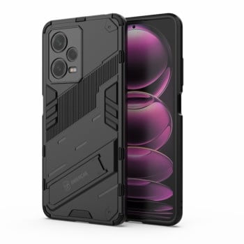 Противоударный чехол Punk Armor с подставкой на Xiaomi Redmi Note 12 Pro 5G - черный