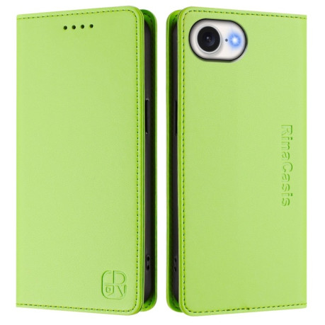 Чохол-книжка RC01 Dual-Folded Magnetic Suction RFID Leather на iPhone 16e - зелений