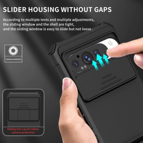 Протиударний чохол Stereoscopic Holder Sliding для Google Pixel 9 Pro XL - чорний