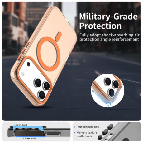 Чехол Candy с Magsafe гибрид на iPhone 17 Pro Max - оранжевый