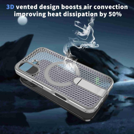 Чохол kalebol Honeycomb Cooling з MagSafe та підставкою на iPhone 17 - сірий