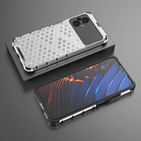 Противоударный чехол Honeycomb на Xiaomi Poco M5 - белый