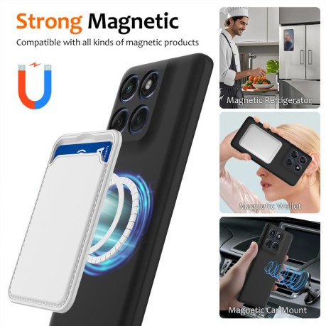 Силиконовый чехол Shockproof Silicone Magsafe для Motorola Edge 60 / 60s / 60 Fusion - черный