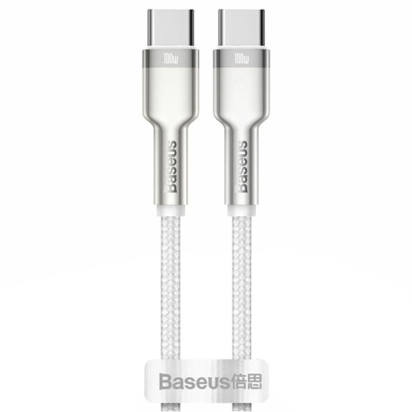 Кабель Baseus Cafule Series Metal Type-C - Type-C 100W (2m) (CATJK-D) - Білий