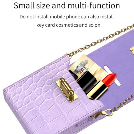 Противоударный чехол GKK Crocodile Pattern Mini Backpack Slim для Samsung Galaxy Flip 5 - розовый