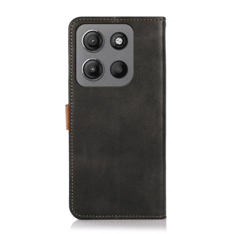 Чехол-книжка KHAZNEH Dual-color Cowhide для Motorola Moto G15 4G / G05 - черный