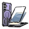 Противоударный чехол Hidden Metal Holder Magnetic Shockproof с металлическим держателем для Samsung Galaxy S26+ 5G — фиолетовый