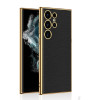 Противоударный чехол GKK Plating TPU + Leather для Samsung Galaxy S24 Ultra 5G - черный
