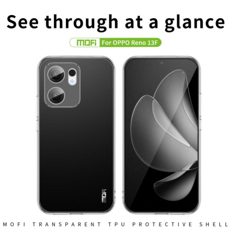 Ультратонкий чехол MOFI Ming Series для OPPO Reno13 F/Reno13 FS - прозрачный