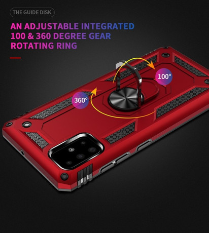 Противоударный чехол-подставка 360 Degree Rotating Holder на Samsung Galaxy A71-красный