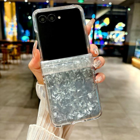 Чохол протиударний Three-piece Set Pearlescent Shell Texture на Motorola Razr 60 Ultra - білий
