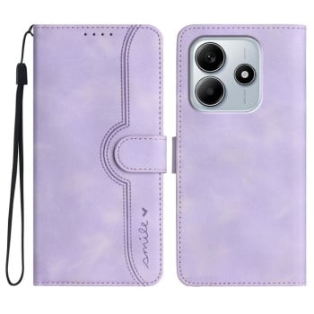Чехол-книжка в стиле Retro мягкое покрытие Skin Feel серия Amile на Xiaomi Redmi Note 14 5G/Poco M7 Pro 5G - фиолетовый