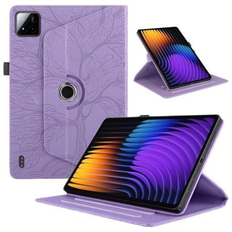 Чехол-книжка Tree Life Embossed Rotation Leather для Xiaomi Pad 7 / 7 Pro - фиолетовый