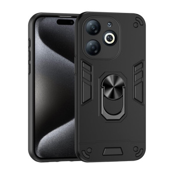 Ударозащитный чехол Metal Ring Holder для Infinix Smart 8 - черный