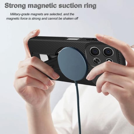 Противоударный чехол Carbon Fiber Texture (MagSafe) на Xiaomi Redmi 15C 5G / 4G EU 173mm - коричневый