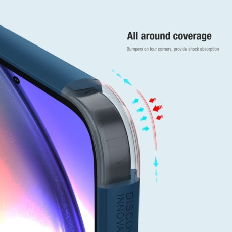 Противоударный чехол NILLKIN Super Frosted для Samsung Galaxy A55 - синий